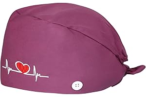 LONTG Calot Chirurgien Femme Homme Calot Chirurgien pour Cheveux Long Court Respirant Bonnet d'infirmière avec Boutons Réglable Casquette Broderie Accessoire pour Sage-femme Médecin Dentiste Vétérinaire