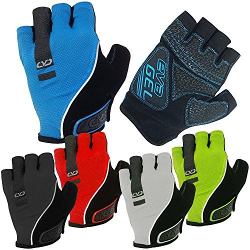 CVC Eva Gel Fingerless Cycle Gloves - Short Finger Mitts for MTB and Road Cycling, Gym, Crossfit, Men and Women (Yellow, Small)