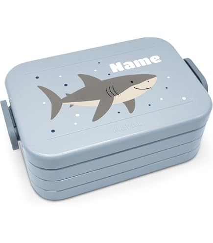 Carpeta Lunchbox Schulstart Für Jungen – Personalisierbar Mit Namen, Hartplastik, 16,5x10,5x6,5 Cm, BPA-frei, Mit Fach