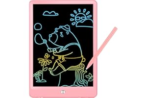 ERUW Tableta de Escritura Color LCD 10 Pulgadas, Tablet Escritura Pantalla Colorido Infantil, Tableta Grafica Dibujo Niños Adecuada para el Hogar, Escuela, Oficina, Cuaderno de Notas con Fundas (Rosado)