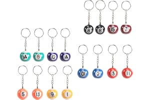 About iledy 16 stycken färgglada biljardbollar nyckelring, nyckelring lycka nyckelring, 8 bollnyckelring, biljard kreativ nyckelring, 25 mm, plastnyckelring