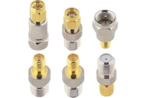 BOOBRIE F do SMA/RP-SMA Kit 6 sztuk Typ F do SMA i RP SMA zestaw SMA do RG6 Adapter, żeński do złącza Koncentrycznego żeńskiego do Męskiego dla WiFi/Radio/TV Antena/FPV Drone Cable