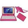 Acm USB Keyboard Case Compatible with Samsung Galaxy J Max Tab Tablet Cover Stand Study Gaming Direct Plug & Play - Pink