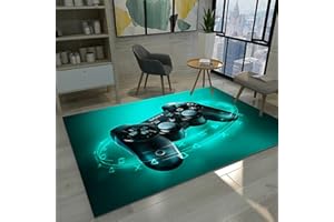 PEIHUODAN 3d Rugs for Bedroom Kids Boy Teenager Gaming Pattern Modern Small Large Living Room Area Rugs Washable Children's Large Rugs Gamer Decorations Bedroom Non Slip Carpets Black Green (120x180 cm)