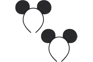 DRESHOW Mouse Ears Headbands Black Mickey Ears Hair Bands Party Decoration Cosplay Costume for Adults