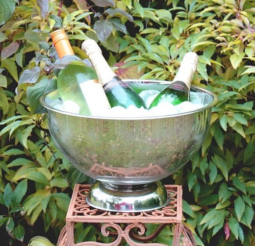 riesiger EDELSTAHL Sektkübel Champagnerbowl Sektkühler Weinkühler - 2
