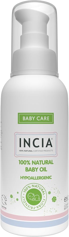INCIA%100 Doğal Bebek Yağı Organik Jojoba Bakım Masaj Yağı Parafinsiz Bitkisel Vegan 110 ml