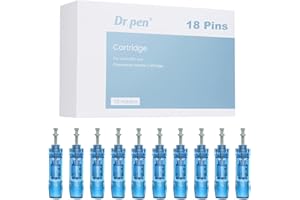 BESTAUTY 18 Aiguilles de Rechange pour Dr. Pen, Cartouches de Microneedling à Micro-Aiguilles - Dr. Pen Ultima A8S / M8S / A9 - Pack de 10 Cartouches à 18 Aiguilles à Encoche Baïonnette - Authentique Dr. Pen