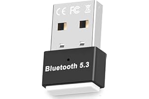 VAWSVOCS Adaptateur Bluetooth pour PC 5.3, adaptateur USB Bluetooth, 20 m, récepteur émetteur USB EDR Bluetooth sans fil pour bureau, PC, casque, clavier, Bluetooth stéréo, avec Windows 11/10/8.1/7