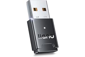 LLANO Adaptateur Bluetooth PC Dongle Bluetooth USB 5.3 EDR Clé Bluetooth pour Ordinateur Portable Imprimante Casque Souris Clavier Haut-parleurs Adaptateur Bluetooth pour PC Windows 11/10/8.1 Plug & Play
