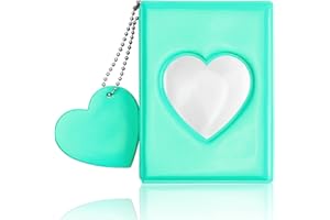 TINSELLNS 1 Piece 3 Inch Mini Photo Album Kpop Photocard Holder Polaroid Photo Album 32 Pockets Photo Album for Fujifilm Instax Mini Small Photo Book Photo Card Binder for Pictures Artwork Postcards,Mint green