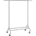 SONGMICS Heavy Duty Metal Clothes Rail with Shoes Shelf, maximum load of 50 kg, Chrome HSR02S
