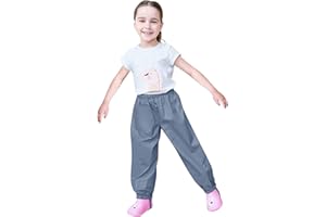 ACHIMLT Pantaloni Impermeabili Bambina Leggero Salopette Impermeabile Bambino Traspirante Pantaloni Impermeabili Bambino Antivento Caldo Impermeabili Unisex Bambini e Ragazzi