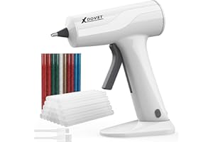 XDOVET Pistola de Pegamento Inalámbrica, Mini Kit de Pistola de Pegamento con 30 Barras de Pegamento Premium y 10 Barras de Artesanía, Pistola de Pegamento de Apagado Automático para Manualidades, Rep