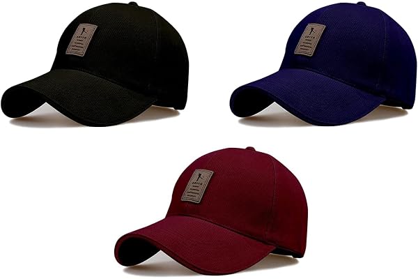 FY LANE Combo 3 @2 Cap for Men Women Topi Unisex Head Branded Boy's Girl's Caps Adjustable Strap Summer Sports Cricket Gym Dance Cotton Free Size