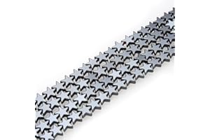 HAAMIIQII 90pcs 6mm Natürliche Schwarze Hämatit Lose Edelstein Perlen Sternform Abstandsstein Perlen für Schmuck Herstellung DIY Armband Halskette
