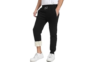 JustSun Pantalon Jogging Homme Hiver Chaud Coton Doublé Polaire Pantalons de Survêtement Thermique avec Poches Zippées