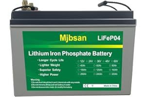 Mjbsan Mini LiFePO4 akumulator samochodowy, 12 V, 200 Ah, wbudowany akumulator litowo-jonowy 200 A, 2560 Wh Deep Cycle, 8000+ cykli, idealny do przyczep kempingowych, przyczep solarnych, łodzi i na