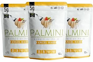 PALMINI Angel Hair – Spahetti – Palmito – Bajo en calorías – Bajo en carbohidratos – Keto - Vegano – Libre de OGM – Libre de Gluten – Sin azúcar – 338g | (Pack de 3 unidades)