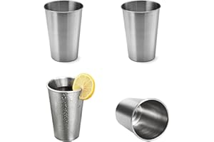 MANQYI 2 Piezas Apilables Vasos de Metal, Taza de Metal de Doble Pared, Vasos de Acero Inoxidable Inastillables, Vasos de Acero Inoxidable, Vasos de Cerveza de Metal, para Casa, Camping, Viaje, Bar, Picnic