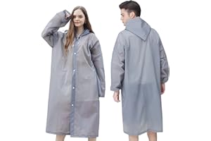YTBUBOR 2 Pack Raincoat Portable Ponchos, Waterproof EVA Reusable Rain Jacket for Men and Women, Durable Rain Coats Long Sleeve Rain Poncho for Outdoor Activities