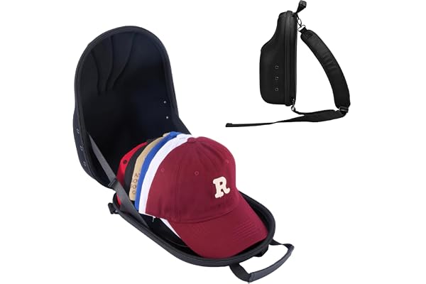 ProCase Baseball Cap Organizer, hatt resa Case Hat Carrier förvaringsväska för 6–7 kepsar, hatthållare hattförvaring med justerbar axelrem och bärhandtag keps hållare låda hållare, svart, S, resväska
