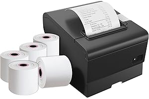 iSOUL 80X80mm Smudge Free Till Rolls for PDQ Machines 5 Pack Thermal Receipt Printer Rolls Card Machine Paper Rolls for Sam 4S POS-XQ1 Star Micronics TSP100 Series Bixolon SRP Citizen CT Flex Desktop