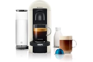 Nespresso Vertuo Plus Automatic Pod coffee machine for Americano, Decaf, Espresso by Krups in White [Amazon Exclusive]