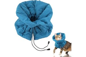 BUKYCAT Collar de Recuperación para Gatos, Collar Protector para Gatos, Collar Isabelino Protector, Suave Ajustable Collar Isabelino para Gatos, para Gatos Gatitos Evita Que se Laman (Azul, M)