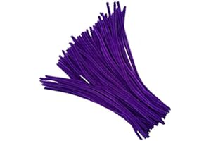 Carykon Super Fuzzy Chenille Stems Pipe Cleaners, Pack of 100 (Purple)