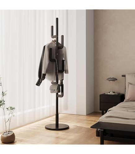 Appendiabiti Autoportante A Forma Di Cactus In Bambù - 6 Ganci, Regolabile, Per Camera Da Letto E Ingresso