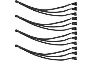 Gebildet 4-Stifts PWM-Fläktkabel, Armflätad Adapter Dator PC-Fläkt Strömförlängningskabel 1 till 3-Omvandlare för Dator ATX-F