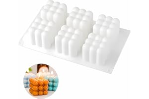 ZHOUHON Stampo per Candela in Silicone, Stampo per Candela in Silicone Cubo in Schiuma 3d, Festa Regalo Fatta in Casa, Stampo per Candela