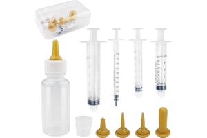 Rseuphiee Aufzuchtflasche, Haustier Fütterung Silikon Nippel, katzenmilch Aufzuchtflasche für undewelpen Kitten, mit Spritzen, Futterspritzen Kleintiere, für Welpen Hund Katze oder andere Haustiere