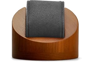 Oirlv Caja Redonda De Madera Maciza Con CojíN Organizador Para Relojes (Gris Oscuro)