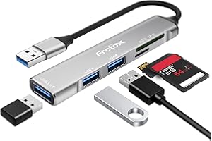 FROTOX 5 en 1 Adaptateur 1 USB 3.0 et 2 USB 2.0, Multiport Hub Lecteurs de Carte Mémoire pour SD/Micro SD/MMC/TF/SDXC/SDHC etc.