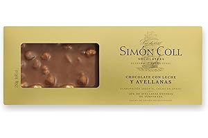 CHOCOLATES SIMON COLL Cremosa Tableta de Chocolate con Leche y Avellanas Enteras de Temporada 250gr