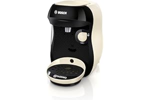 Bosch Machine à café multi-boissons Tassimo Happy friendly, TAS107E, plus de 70 boissons chaudes, OneTouch, cafétière à dosettes, Intellibrew, couleur crème