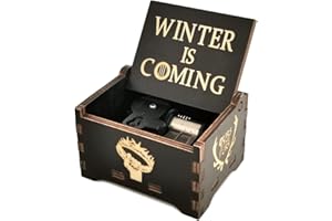 MICTENEY Caja de Musica Juego de Tronos, Cajas de música con manivelas de Madera talladas Antiguas cumpleaños de Navidad
