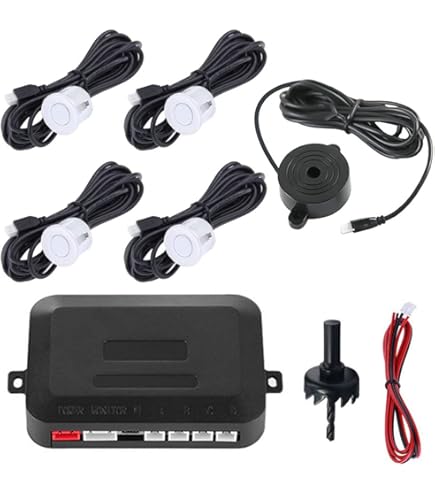 Kit 4 Sensori Di Parcheggio Auto Suv Display Led Cicalino Suono Bianchi - Foto 11