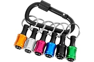 JOYVOX Hex Screwdriver Holder, 6 pc Set - 1/4 Inch Hex Shank for Organized Tool Storage, with Carabiner
