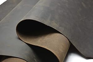 QINGMAI Rindsleder, Werkzeug Nähen Handwerk, Leder, quadratisch, 1,8-2,0 mm dick, Rindsleder, Hobby-Pferd, Handwerkskunst, Leder-Zubehör LEDERSTÜCKE … (Schwarz Braun, 6"x12")