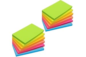 ‎KIFZM 960 Sheets - 7,6 x 12,7 cm Große Haftnotizen, 76 x 127 mm, 6 Brillante Farben, Sortiert, Selbstklebende blöcke, 80 Blatt pro Block für Erinnerung, Checkliste oder To-Do-Liste