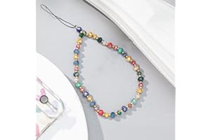 PTNKUIIY Böhmische Anti-Verlorene Handy Lanyard,Bunte Perle Telefon Lanyard Handykette Handschlaufe Universale Telefonkette Handy Charm Handyhülle Anhänger Dekoration Zubehör Handyanhänger für Damen,Bunt