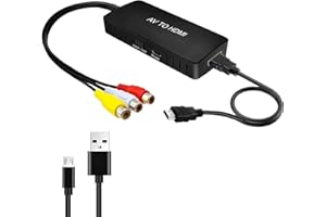 Taekooki Konverter Compatibile Con RCA zu HDMI Konverter, AV zu HDMI Adapter, mit HDMI Kabel, Composite zu HDMI Adapter Unterstützung 1080P, für Sky/DVD/STB zur Anzeige auf HDTVs
