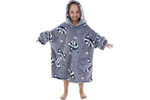 Kuceng Kids Oversized Hoodie, Cute Animal Snuggle Hoodie Kids – Soft & Warm Oversized Blanket Hoodie Kids, Fleece Wearable Blanket for Girls & Boys 3-6 yrs