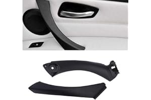 TTCR-II Kompatybilny z BMW serii 3 E90/E91/E92/E93 klamka wewnętrzna prawa, E90 klamka wewnętrzna pasażera, uchwyt i osłona uchwytu do 316 318 320 323 325 328 330 335 (2005-2011) - czarny