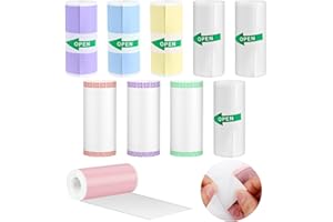 GuKKK 10 Rollos Papel de Impresión de Recarga, Pegatina Imprimible Autoadhesiva, Compatible Con Todas Las Mini Impresoras Térmicas, 57 x 25 mm