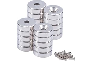OCEUMAOA Imanes de neodimio, extra fuertes, 15x5 agujeros, 4 mm, imán fuerte para equipos de taller, accesorios, cerraduras de puertas de autocaravanas, 20 piezas