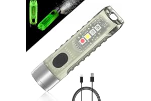 Jeebel Mini Torcia di LED Aurora,Torcia di Tascabile 400LM Ricaricabile USB Bagliore Nel Buio Portachiavi Torcia con Luce Laterale UV/Bianco/Rosso Blu, EDC Magnetico IP65, Emergency/Regali Creativi